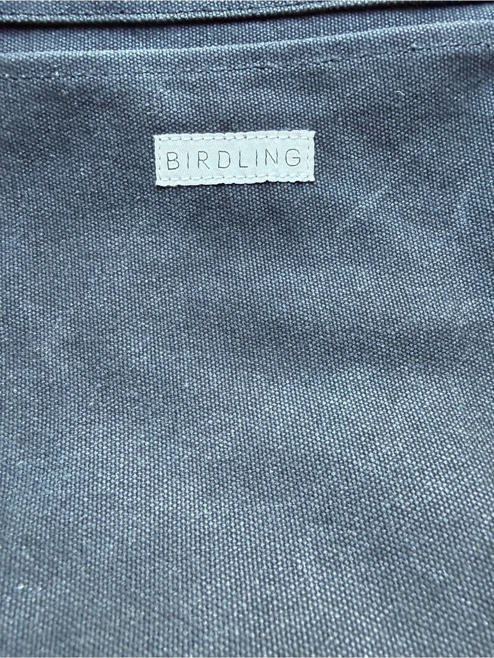 Birdling slate gray Canvas Tote Bag with Contrast Straps